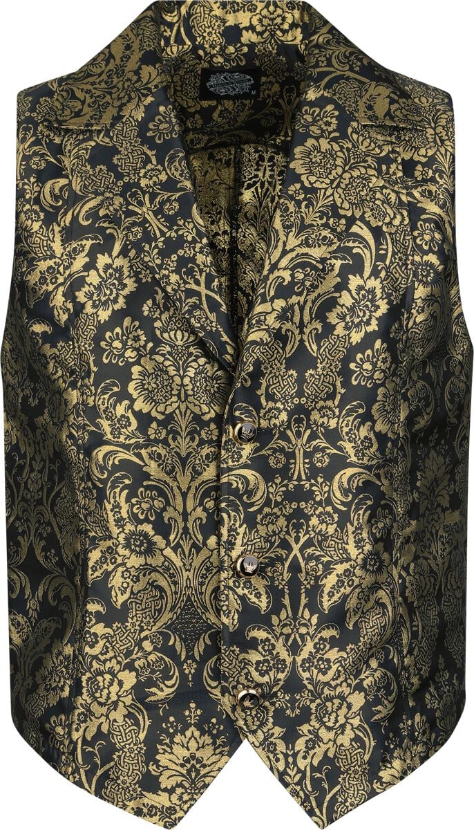 Veste Sans Manches Gothic de H&R London - Golden Baroque Gothic Vest - S à 5XL - pour Homme - noir - H&R London