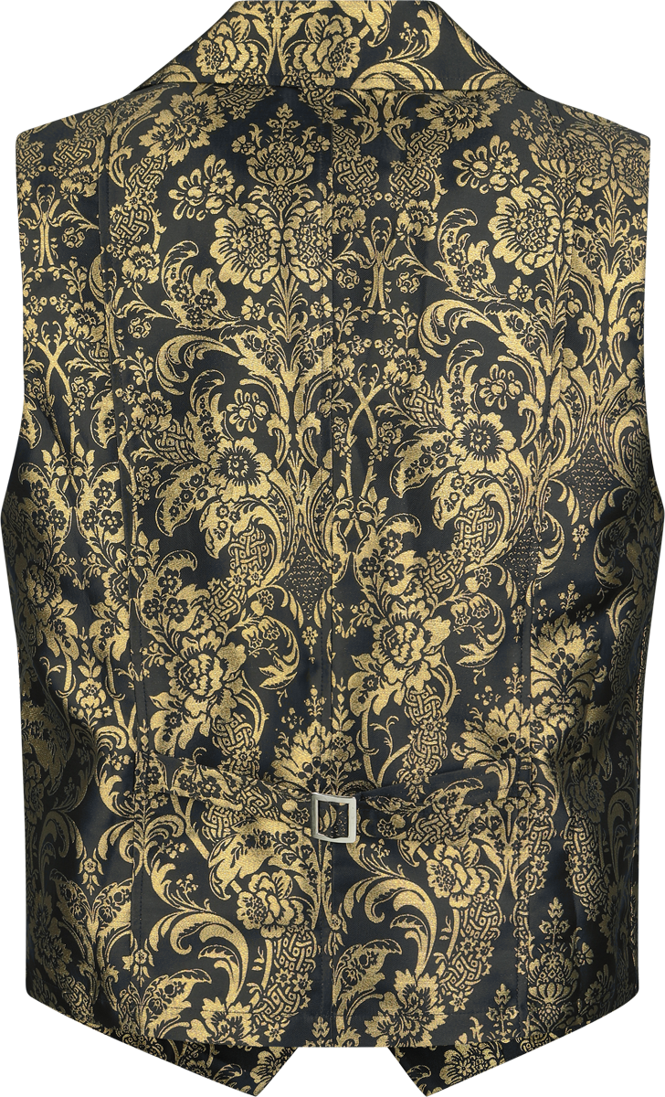 Veste Sans Manches Gothic de H&R London - Golden Baroque Gothic Vest - S à 5XL - pour Homme - noir - H&R London - View 2