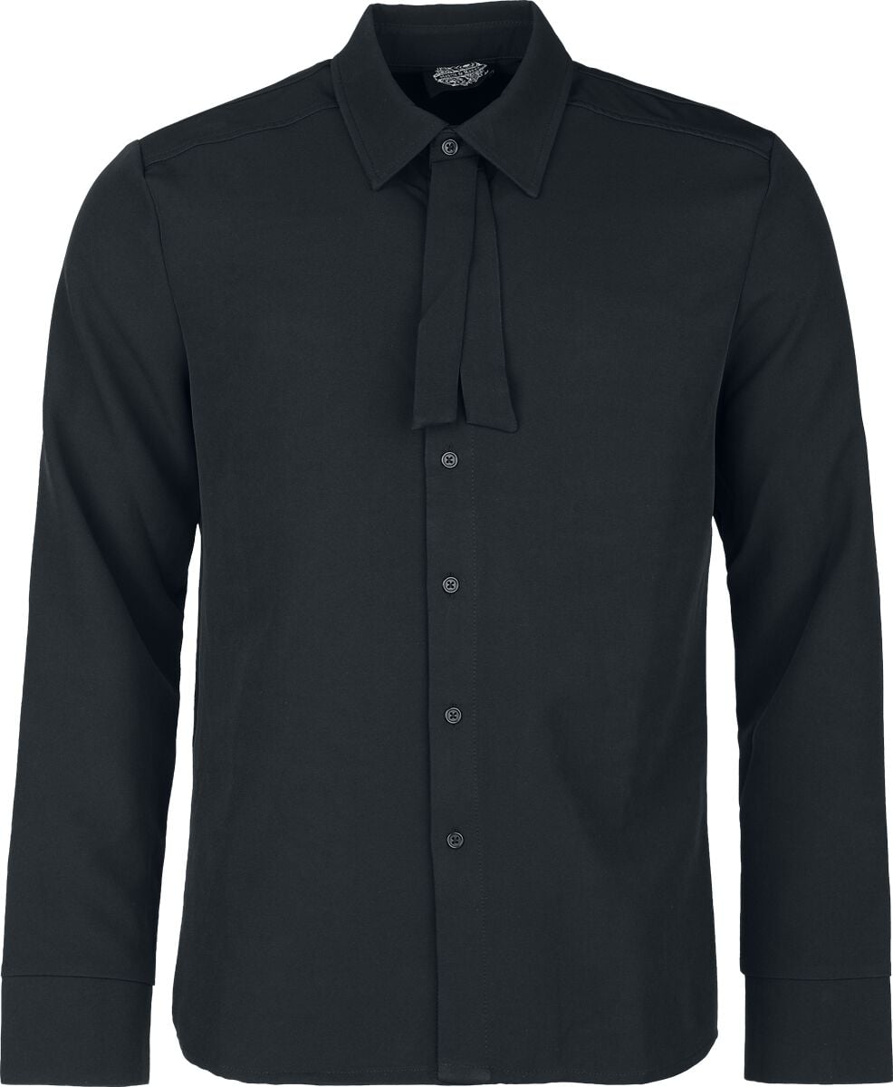 Chemise manches longues Gothic de H&R London - Nightfall Tie Shirt - S à XXL - pour Homme - noir - H&R London