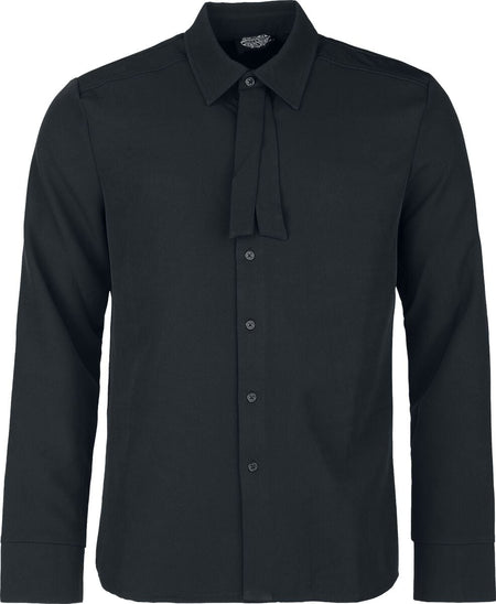 Chemise manches longues Gothic de H&R London - Nightfall Tie Shirt - S à XXL - pour Homme - noir - H&R London