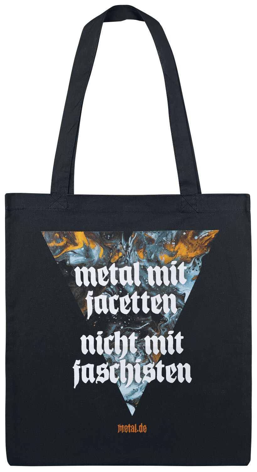 Sac En Tissu  de Metal.de - Facetten - pour Indifférent - noir - Metal.de