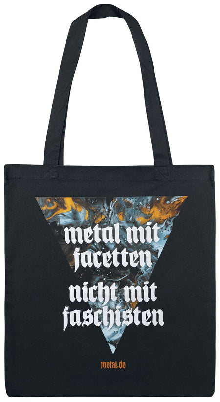 Sac En Tissu  de Metal.de - Facetten - pour Indifférent - noir - Metal.de