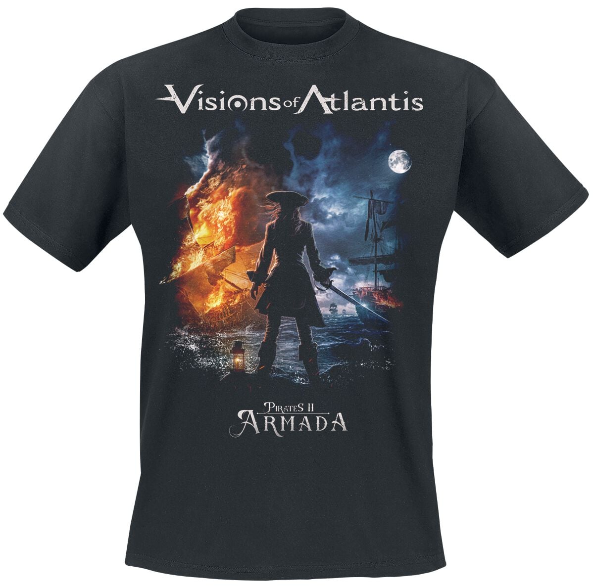 T-Shirt Manches courtes  de Visions Of Atlantis - Pirates II - Armada - S à XXL - pour Homme - noir - Visions Of Atlantis