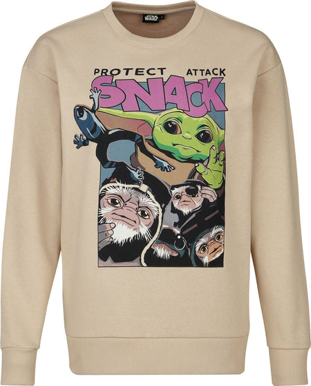 Sweat-shirt  de Star Wars - The Mandalorian - Protect Snack - XS à XXL - pour Femme - beige - Star Wars