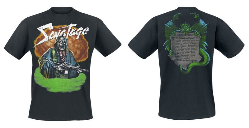 T-Shirt Manches courtes  de Savatage - Tour 90 - S à 4XL - pour Homme - noir - Savatage