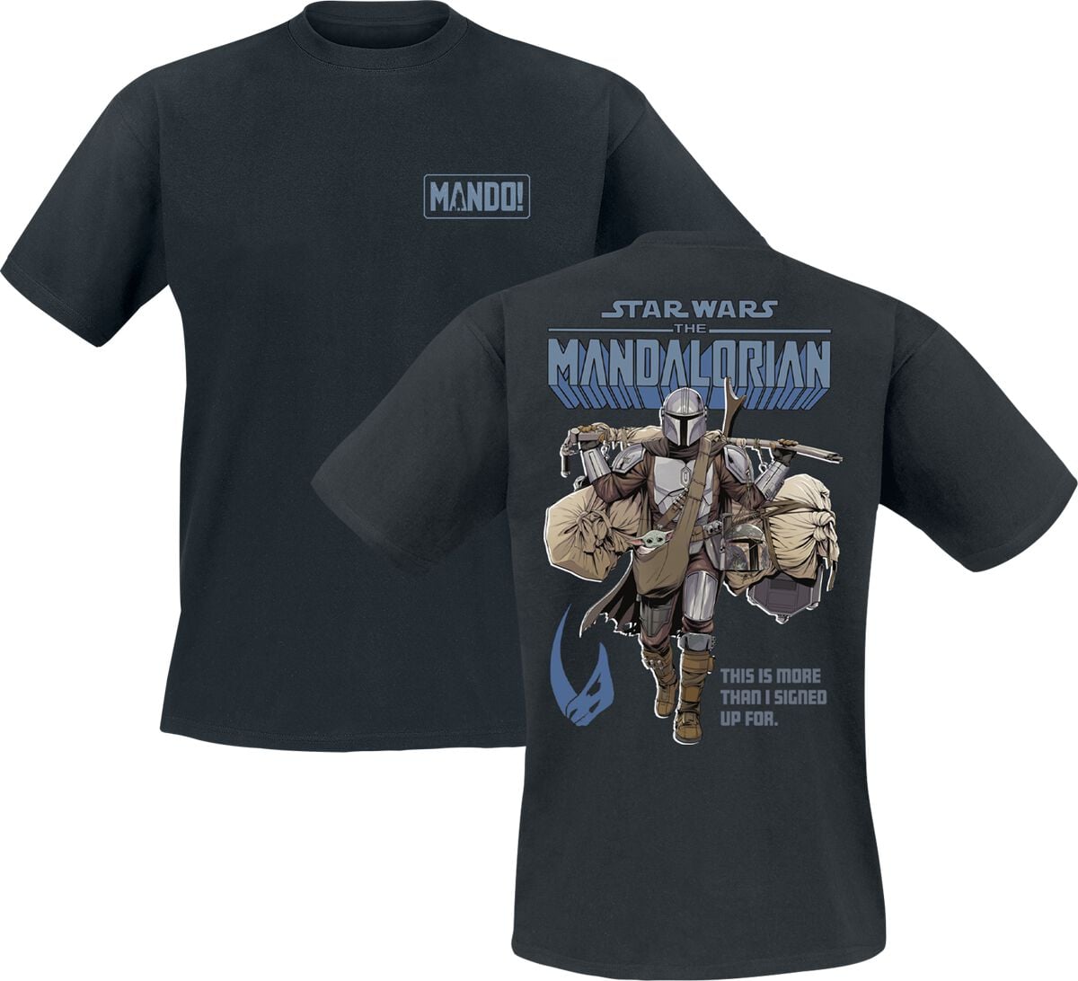T-Shirt Manches courtes  de Star Wars - The Mandalorian - Mando - M à 4XL - pour Homme - noir - Star Wars