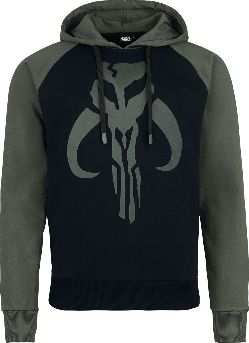 Sweat-shirt à capuche  de Star Wars - The Mandalorian - Big Symbol Raglan - M à XXL - pour Homme - noir/vert - Star Wars