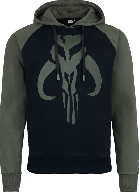 Sweat-shirt à capuche  de Star Wars - The Mandalorian - Big Symbol Raglan - M à XXL - pour Homme - noir/vert - Star Wars