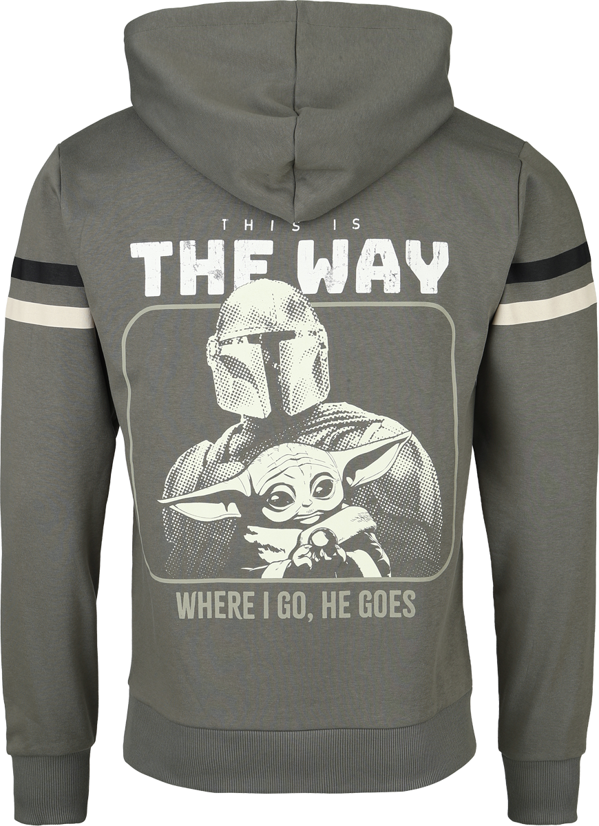Sweat-shirt à capuche  de Star Wars - The Mandalorian - Where I Go, He Goes - M à XXL - pour Homme - vert - Star Wars - View 2