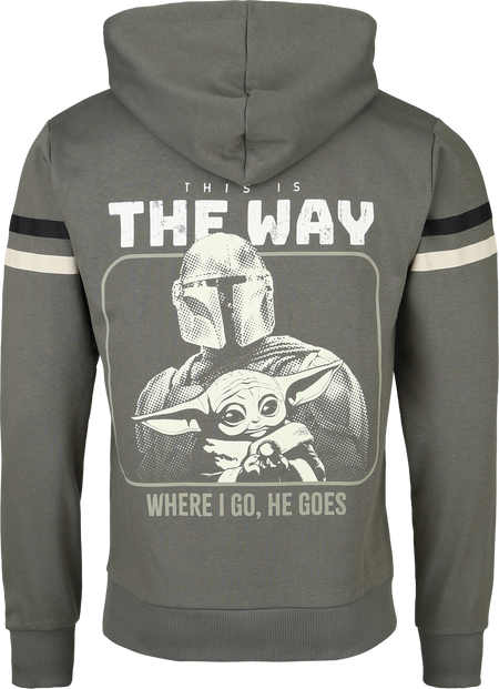 Sweat-shirt à capuche  de Star Wars - The Mandalorian - Where I Go, He Goes - M à XXL - pour Homme - vert - Star Wars - View 2