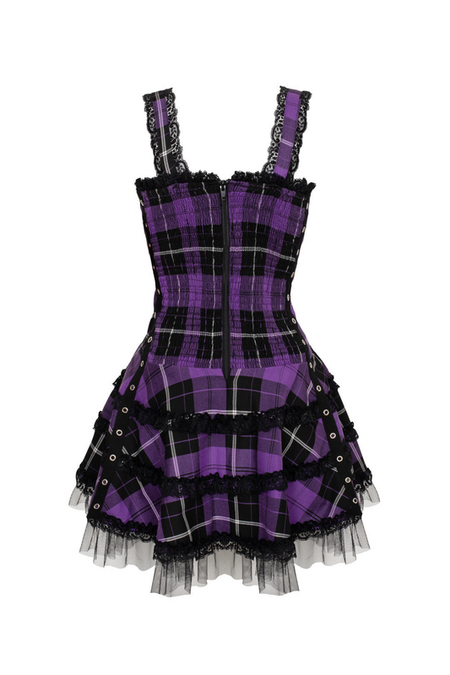 Robe courte Rockabilly de Hell Bunny - HARLEY C DRESS - XS à XXL - pour Femme - noir/lilas - hell bunny - View 2