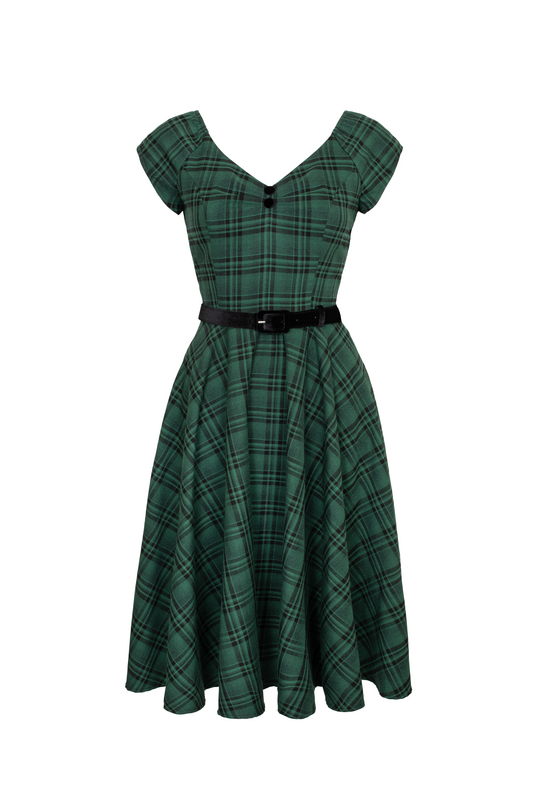 Robe mi-longue Rockabilly de Hell Bunny - EDEN DRESS - XS à 3XL - pour Femme - vert - hell bunny - View 2