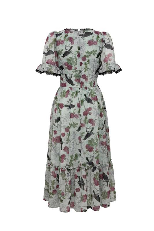 Robe mi-longue Gothic de Hell Bunny - RAVEN DRESS - XS à XXL - pour Femme - multicolore - hell bunny - View 2