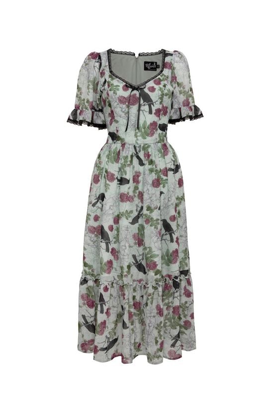 Robe courte Gothic de Hell Bunny - RAVEN DRESS - XS à 4XL - pour Femme - noir - hell bunny