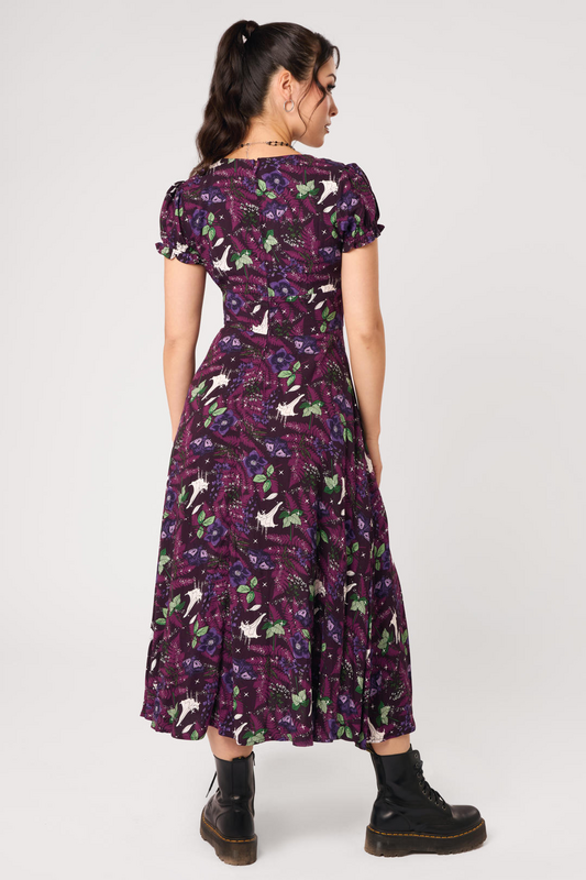 Robe mi-longue Rockabilly de Hell Bunny - DEADLY BOUQUET DRESS - XS à 4XL - pour Femme - multicolore - hell bunny - View 2