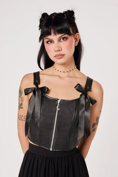 Corset Rockabilly de Hell Bunny - BLACK STEEL CORSET - XS à XL - pour Femme - noir - hell bunny