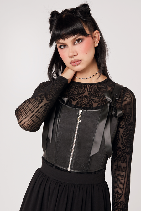 Corset Rockabilly de Hell Bunny - BLACK STEEL CORSET - XS à XL - pour Femme - noir - hell bunny - View 2