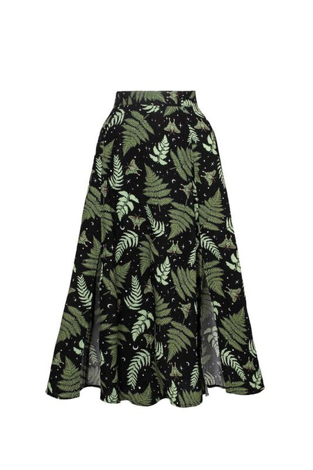 Jupe mi-longue Rockabilly de Hell Bunny - GAIA SKIRT - XS à 4XL - pour Femme - noir/vert - hell bunny