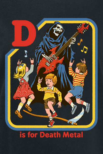 T-Shirt Manches courtes Fun de Steven Rhodes - D Is For Death Metal - S à XXL - pour Femme - noir - Steven Rhodes - View 2
