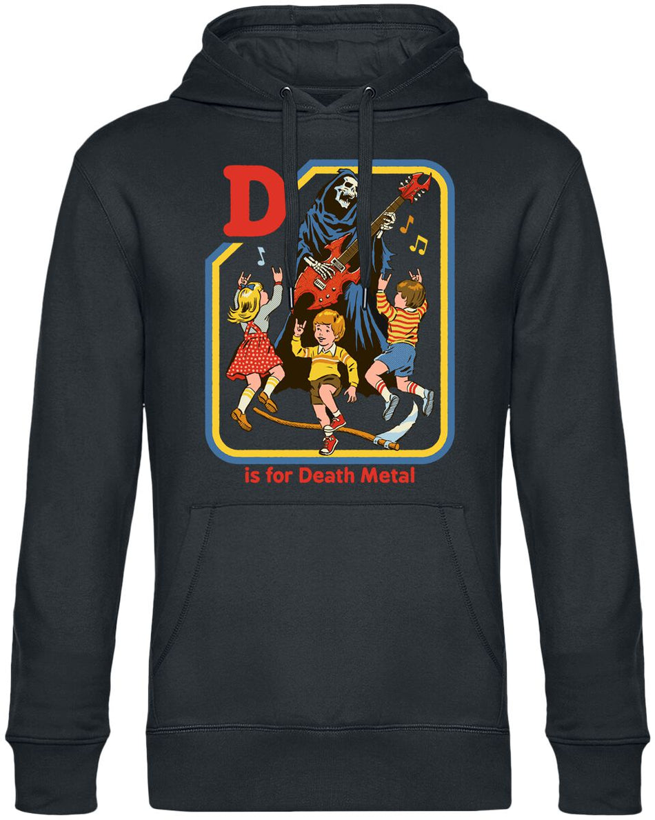 Sweat-shirt à capuche Fun de Steven Rhodes - D Is For Death Metal - XL - pour Homme - noir - Steven Rhodes