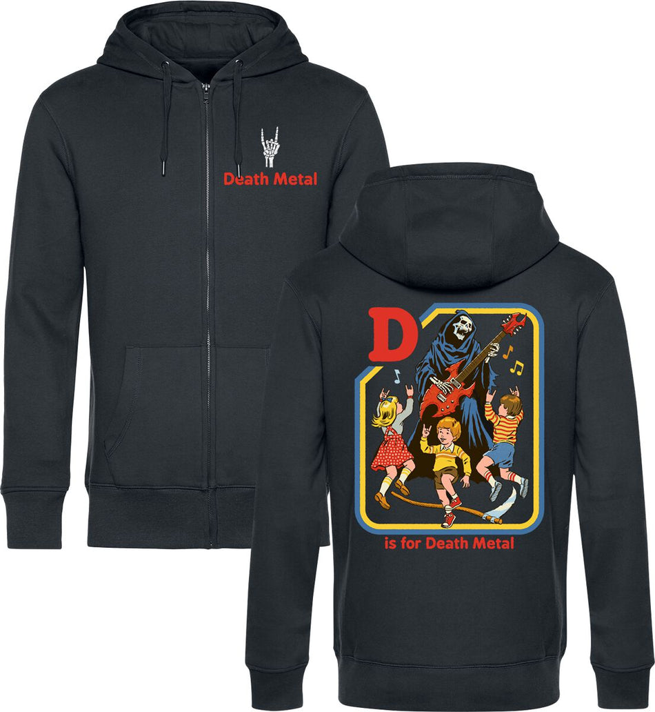 Sweat-shirt zippé à capuche Fun de Steven Rhodes - D Is For Death Metal - M à 3XL - pour Homme - noir - Steven Rhodes