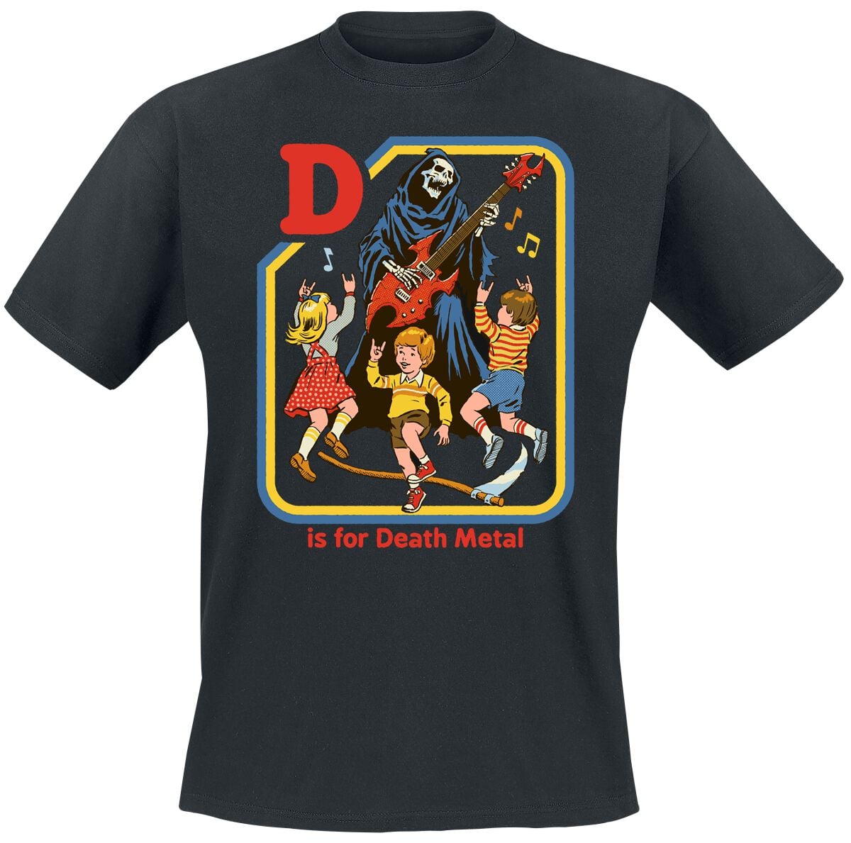 T-Shirt Manches courtes Fun de Steven Rhodes - D Is For Death Metal - M à 3XL - pour Homme - noir - Steven Rhodes