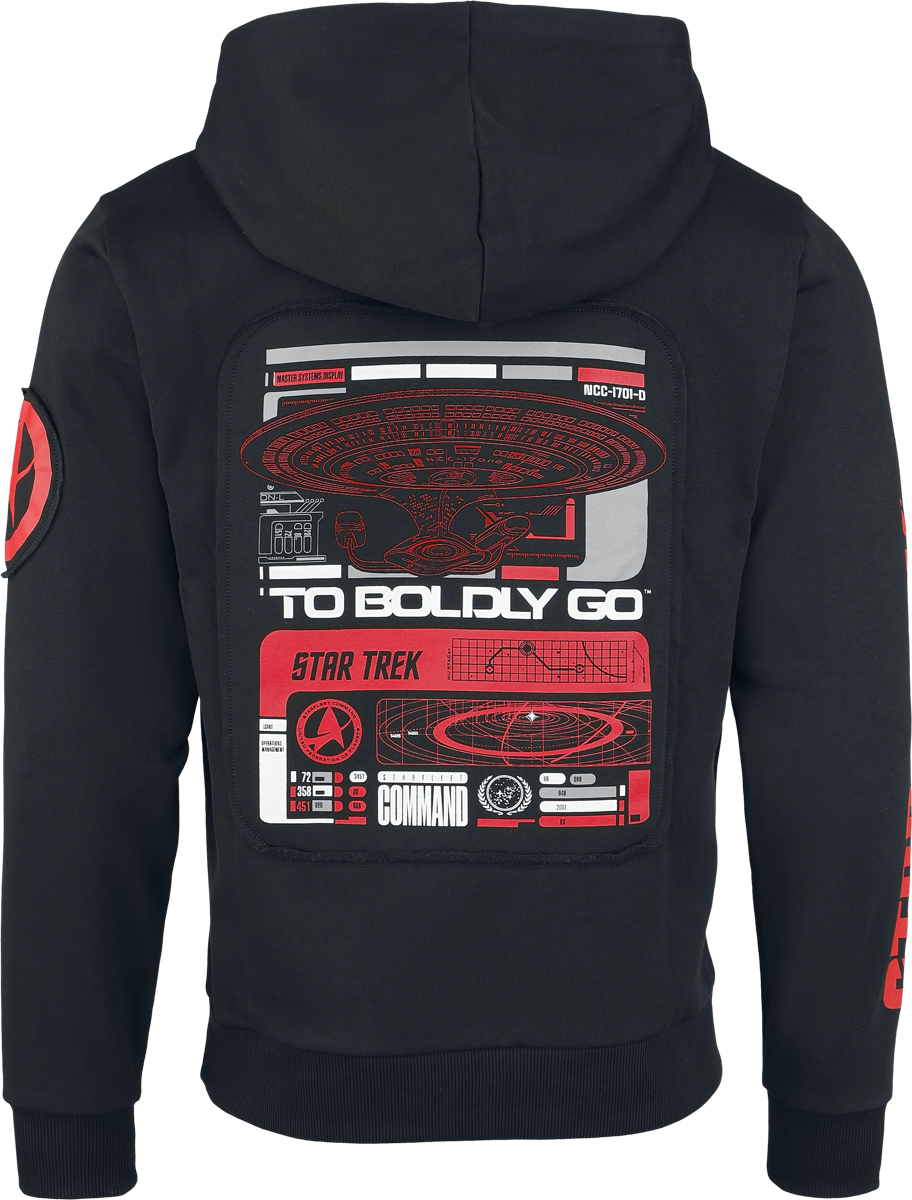 Sweat-shirt à capuche  de Star Trek - To Boldly Go - M à XXL - pour Homme - noir - Star Trek - View 2