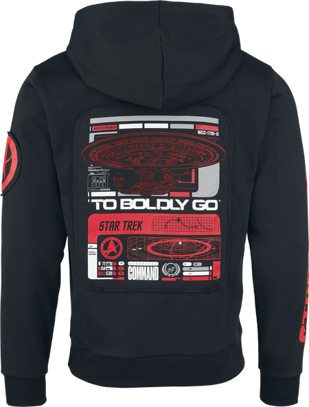Sweat-shirt à capuche  de Star Trek - To Boldly Go - M à XXL - pour Homme - noir - Star Trek - View 2