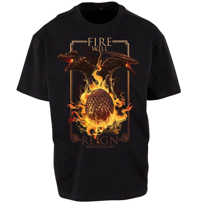 T-Shirt Manches courtes  de Game Of Thrones - House of the Dragon - Fire Will Reign - M à 3XL - pour Homme - noir - Game Of Thrones