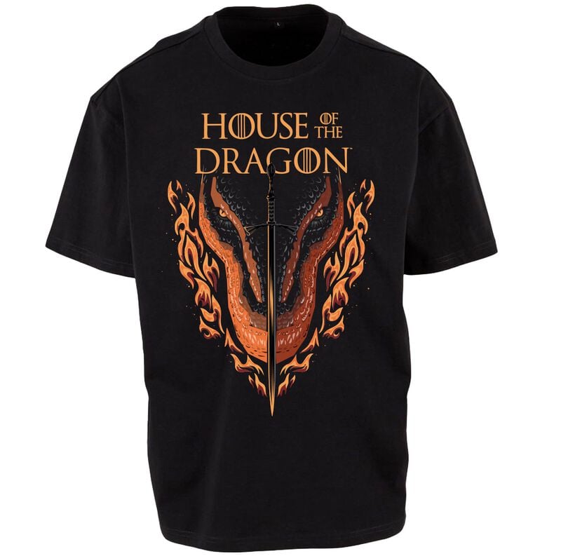 T-Shirt Manches courtes  de Game Of Thrones - House of the Dragon - Sword And Dragon Head - M à 3XL - pour Unisexe - noir - Game Of Thrones