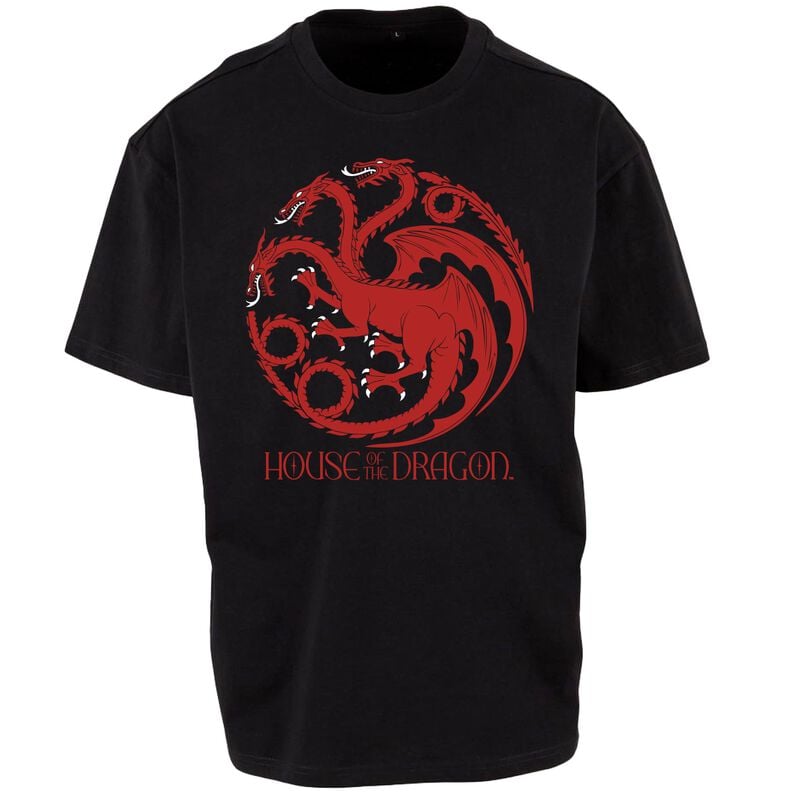 T-Shirt Manches courtes  de Game Of Thrones - House of the Dragon - Dragon Rouge à Trois Têtes - M à 3XL - pour Homme - noir - Game Of Thrones