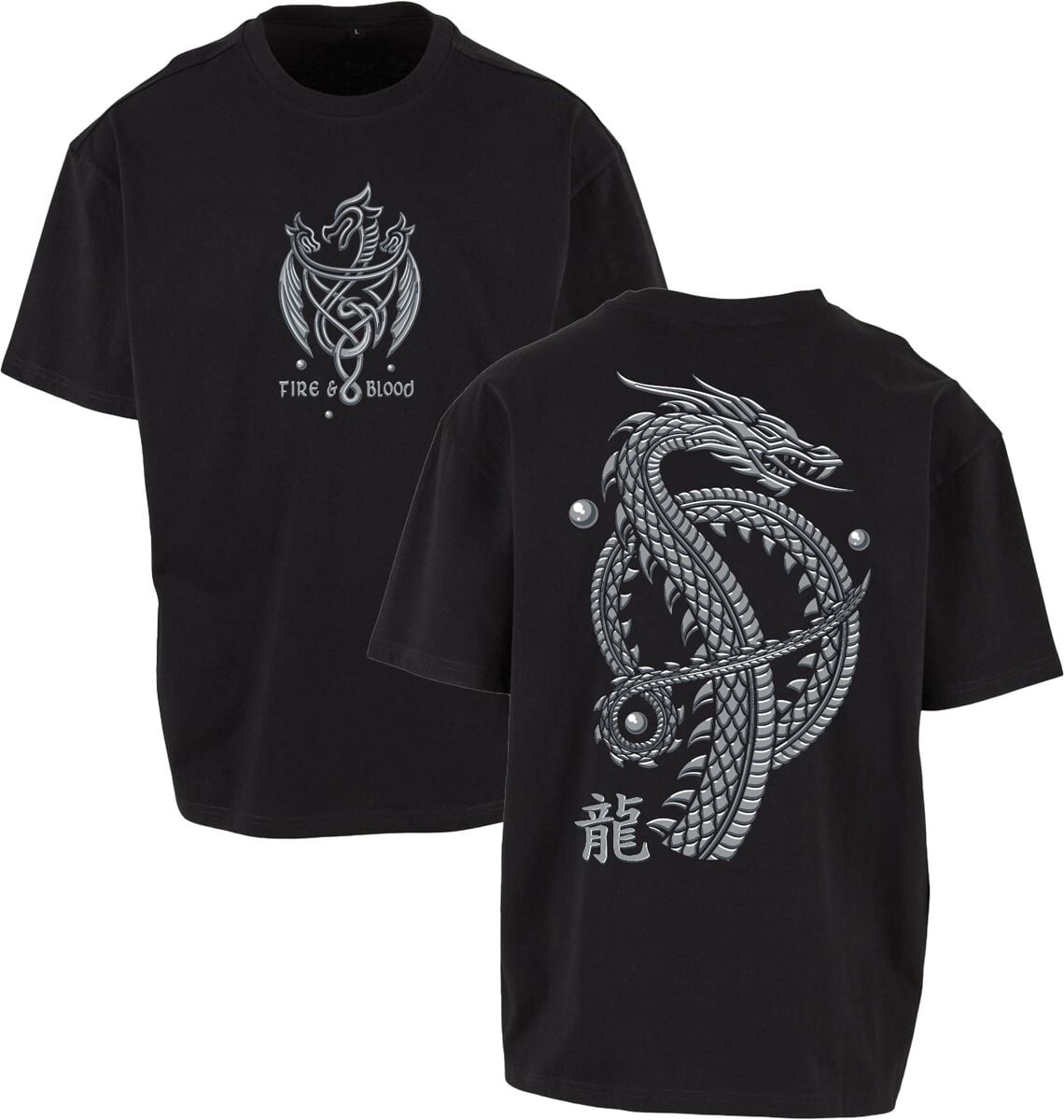 T-Shirt Manches courtes  de Game Of Thrones - House of the Dragon - Fire & Blood - Dragon - M à 3XL - pour Unisexe - noir - Game Of Thrones