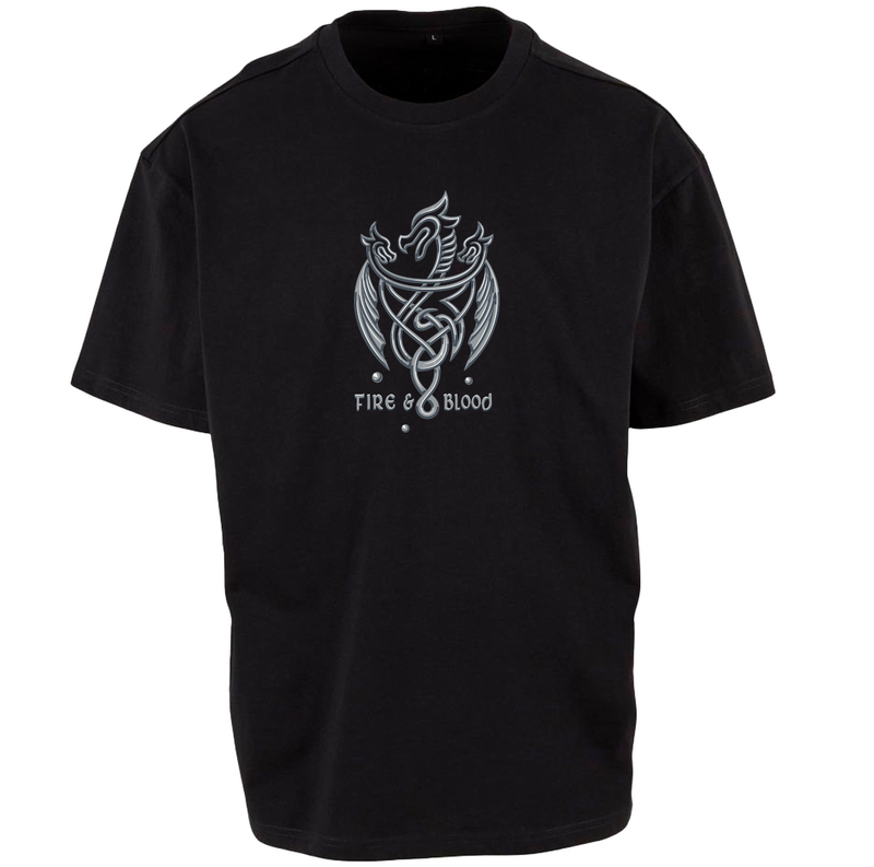 T-Shirt Manches courtes  de Game Of Thrones - House of the Dragon - Fire & Blood - Dragon - M à 3XL - pour Unisexe - noir - Game Of Thrones - View 2