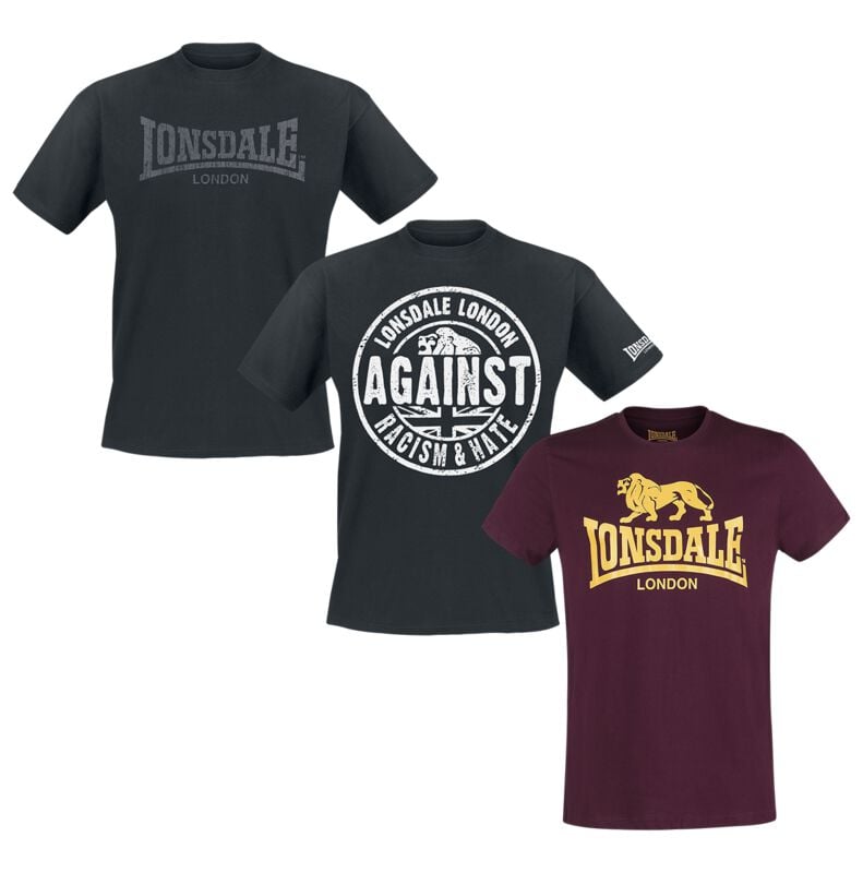 T-Shirt Manches courtes  de Lonsdale London - Londsdale - Package T-Shirt - L à XXL - pour Homme - multicolore - Lonsdale London