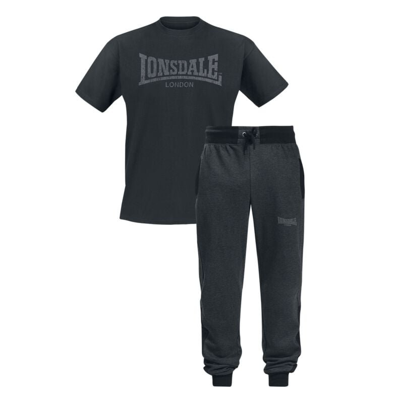 T-Shirt Manches courtes  de Lonsdale London - Lonsdale T-Shirt Jogginghose Bundle - M à XXL - pour Homme - noir - Lonsdale London