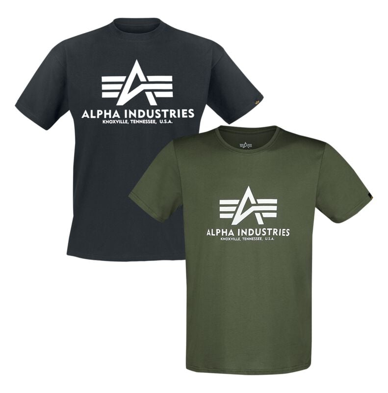 T-Shirt Manches courtes  de Alpha Industries - Alpha Industries - Package T-Shirt - M à XXL - pour Homme - multicolore - alpha industries