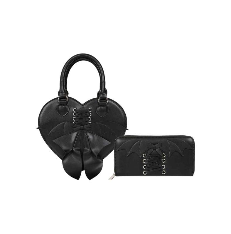 Sac à main Gothic de Banned Alternative - Glamorama Heart Shaped - Bundle - pour Femme - noir - Banned Alternative