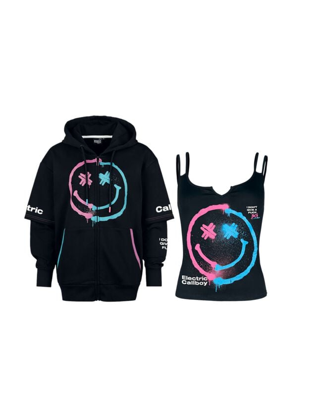 Sweat-shirt zippé à capuche  de Electric Callboy - Fan Bundle - M à XXL - pour Femme - noir - Electric Callboy