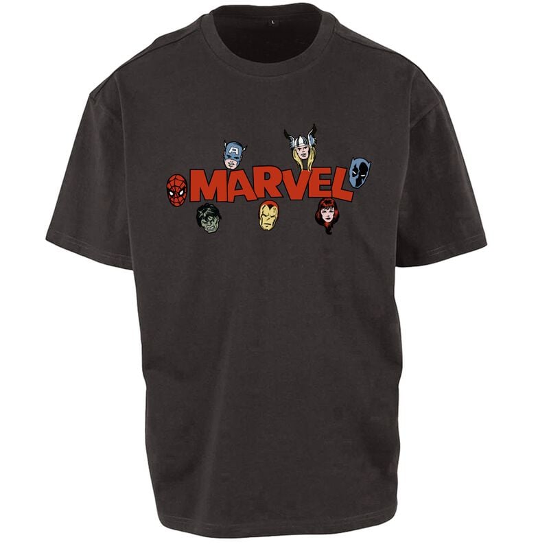 T-Shirt Manches courtes Disney de Avengers - Marvel Comics Logo With Heroes - S à XXL - pour Homme - noir - Avengers