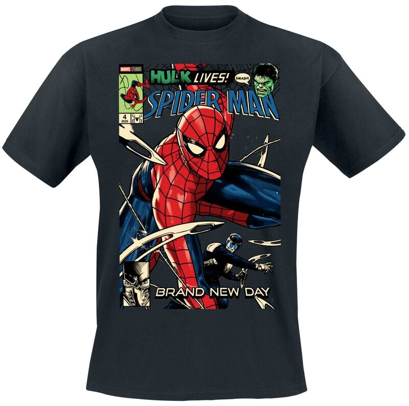 T-Shirt Manches courtes Disney de Spider-Man - Brand New Day - Comic Cover - S à XXL - pour Homme - noir - Spider-Man