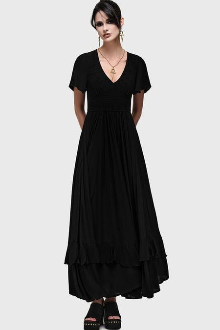 Robe longue Gothic de Killstar - Veil Of Dawn - Lilith Of The Night Maxi Dress - XS à XXL - pour Femme - noir - Killstar