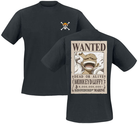 T-Shirt Manches courtes  de One Piece - Monkey D. Luffy - M à XXL - pour Homme - noir - One Piece
