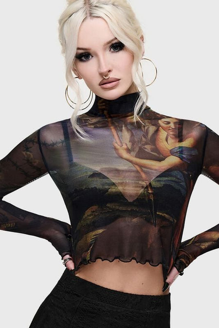 T-shirt manches longues Gothic de Killstar - Cathedral Gardens - Crypt Garden Top - XS à 4XL - pour Femme - noir - Killstar
