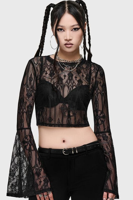 Chemisier Gothic de Killstar - Cathedral Gardens - Cathedra Top (Black) - XS à 4XL - pour Femme - noir - Killstar