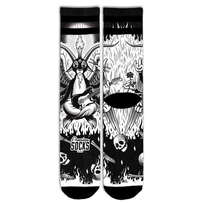 Chaussettes  de American Socks - Baphomet - Mid High - S-M à L-XL - pour Unisexe - noir/blanc - American Socks