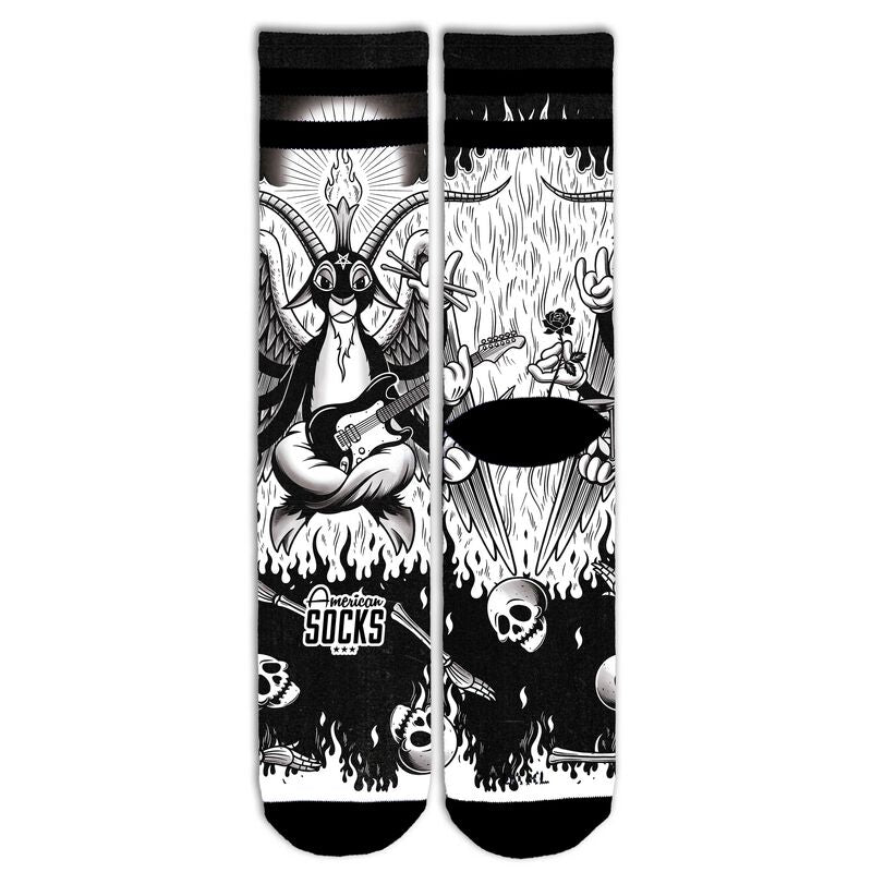 Chaussettes  de American Socks - Baphomet - Mid High - S-M à L-XL - pour Unisexe - noir/blanc - American Socks