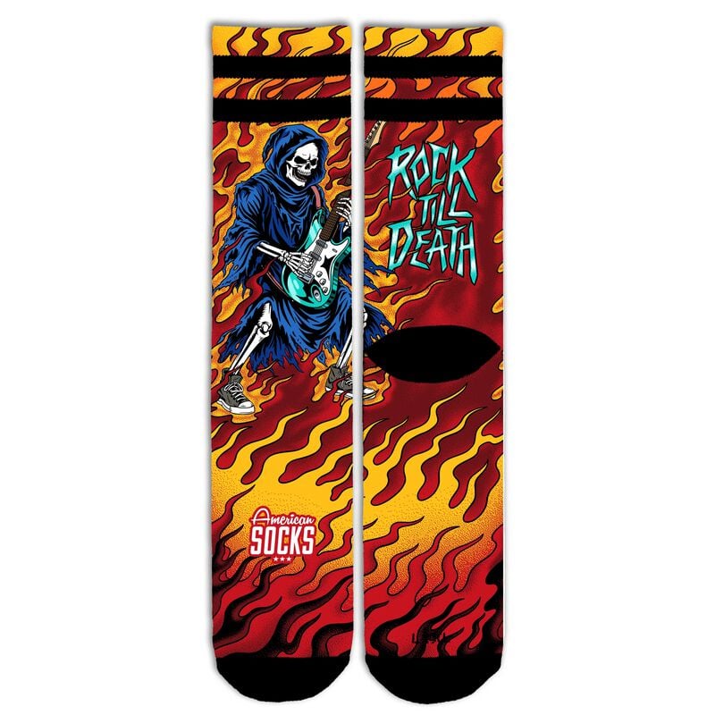 Chaussettes  de American Socks - Rock till death - Mid High - S-M à L-XL - pour Unisexe - multicolore - American Socks