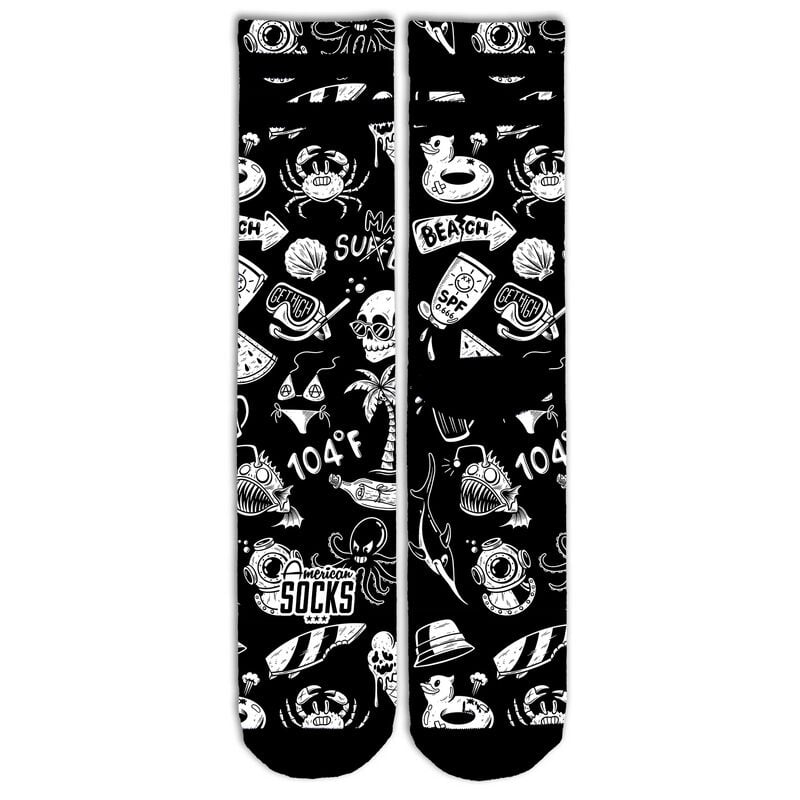 Chaussettes  de American Socks - Hella Hot - Mid High - S-M à L-XL - pour Unisexe - noir/blanc - American Socks