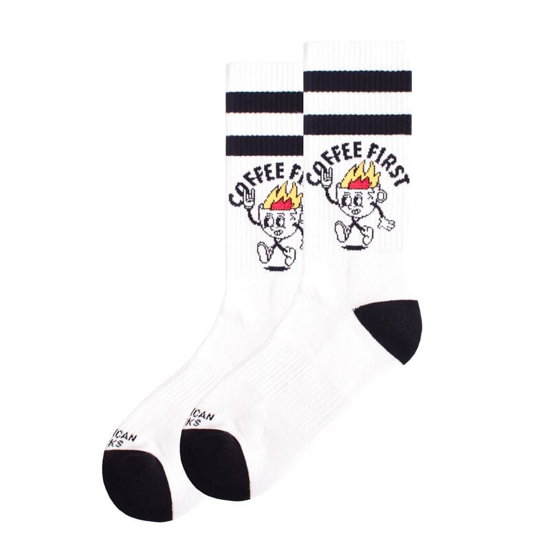 Chaussettes  de American Socks - Coffee First - Mid High - Standard - pour Unisexe - blanc - American Socks