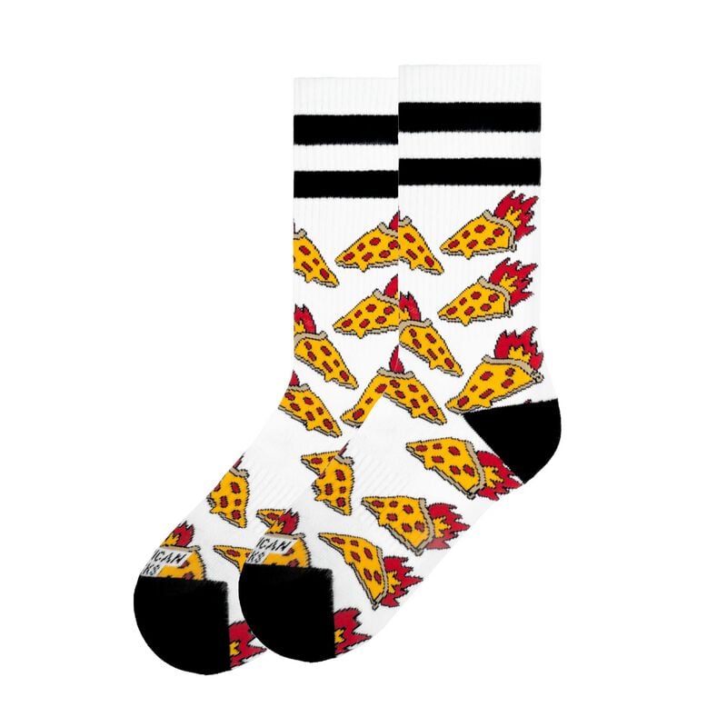 Chaussettes  de American Socks - Pizza Inferno - Mid High - Standard - pour Unisexe - blanc - American Socks